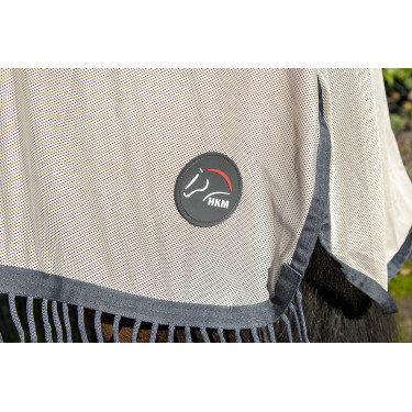 Manta antimoscas con flecos desmontable Stylec HKM Plateado / gris Plata Manta antimoscas con flecos desmontable Stylec HKM Plateado / gris Plata