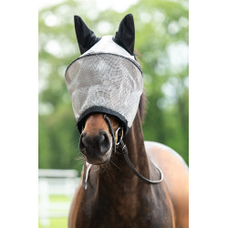 Máscara anti-moscas con protección desmontable para ollares HKM Plateado / negro Plata