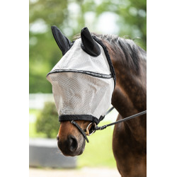 Máscara anti-moscas con protección desmontable para ollares HKM Plateado / negro Plata