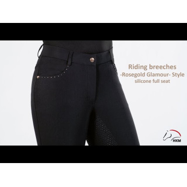 Pantalón Rosegold Glamour Style con fondo completo en silicona. HKM Negro / oro rosa Pantalón Rosegold Glamour Style con fondo completo en silicona. HKM Negro / oro rosa