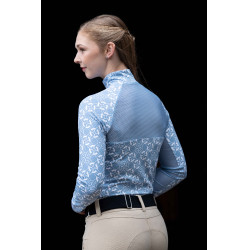 Camiseta funcional Minimal de manga larga HKM Azul humo / blanco