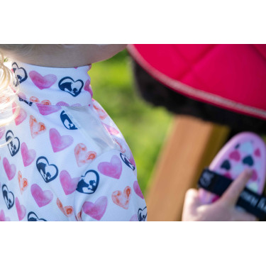 Camiseta funcional Hearts Kids HKM Blanco / rosa vivo Motifs