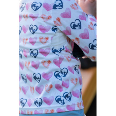 Camiseta funcional Hearts Kids HKM Blanco / rosa vivo Motifs