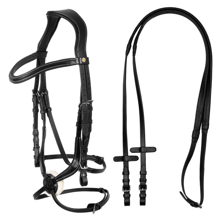 Brida anatómica de cuero mexicano Equestro