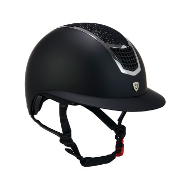Casque Eclipse avec strass et visière large (3 rembourrages) Equestro Negro / plata