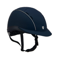 Casco Phantom con logotipo frontal e inserciones de cuero Equestro Marino