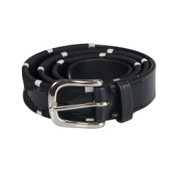 Cinturón de cuero con bordado negro y blanco Equestro