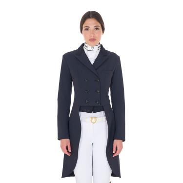 Frac de doma de competición para mujer en tejido técnico Equestro Americana marina