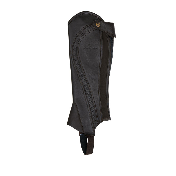 Mini-chaps unisex de cuero perforado para una comodidad máxima Salisbury Equestro Mini-chaps unisex de cuero perforado para una comodidad máxima Salisbury Equestro