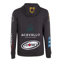 Sudadera con capucha para hombre con multi-logo Equestro Asfalto Gris Sudadera con capucha para hombre con multi-logo Equestro Asfalto Gris