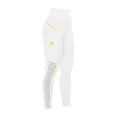 Legging ajusté femme avec inserts en micro-mesh Equestro Blanco