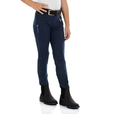 Pantalón jodhpur infantil Leilani en material elástico Equestro Marino