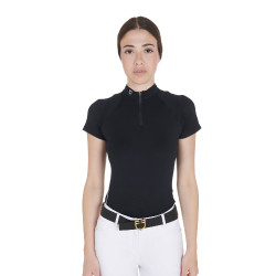 Polo de entrenamiento técnico ajustado con cremallera para mujer Equestro