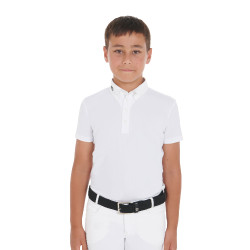 Polo de concurso para niño entallado de manga corta con 4 botones Arsen Equestro