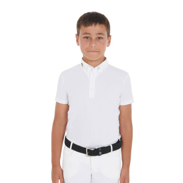 Polo de concurso para niño entallado de manga corta con 4 botones Arsen Equestro Polo de concurso para niño entallado de manga corta con 4 botones Arsen Equestro