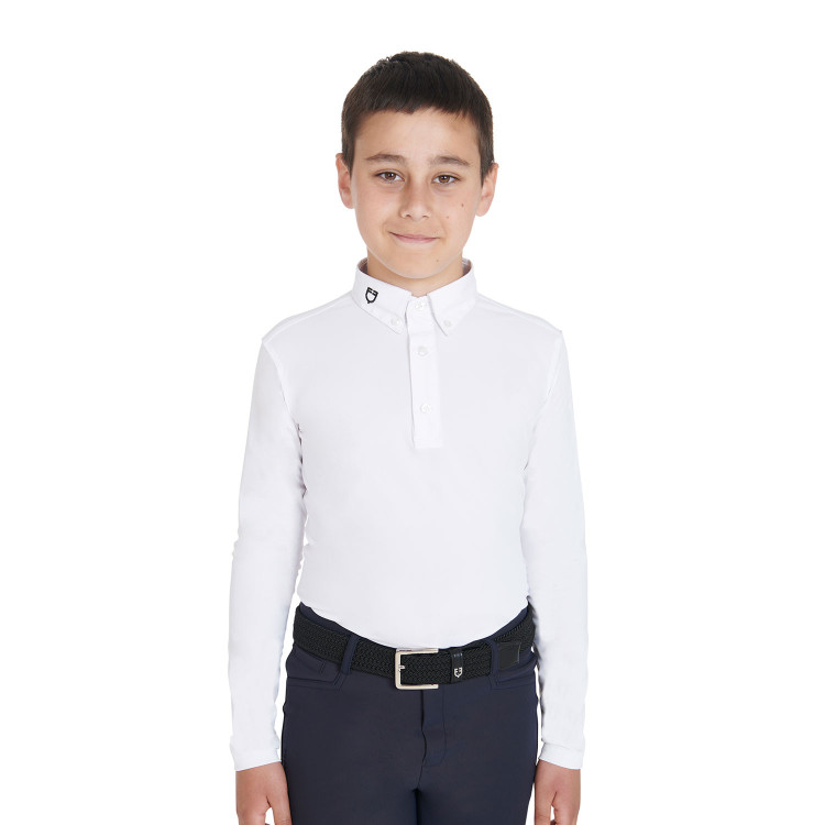 Polo de concurso para niño entallado de manga larga con 3 botones Avetis Equestro Polo de concurso para niño entallado de manga larga con 3 botones Avetis Equestro