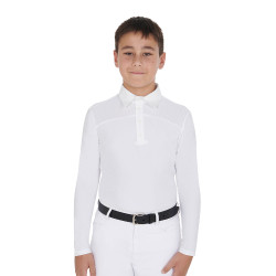 Polo de concurso para niño de manga larga con botones Equestro