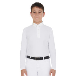 Polo de manga larga para niño en tejido técnico polar Warm+ Equestro