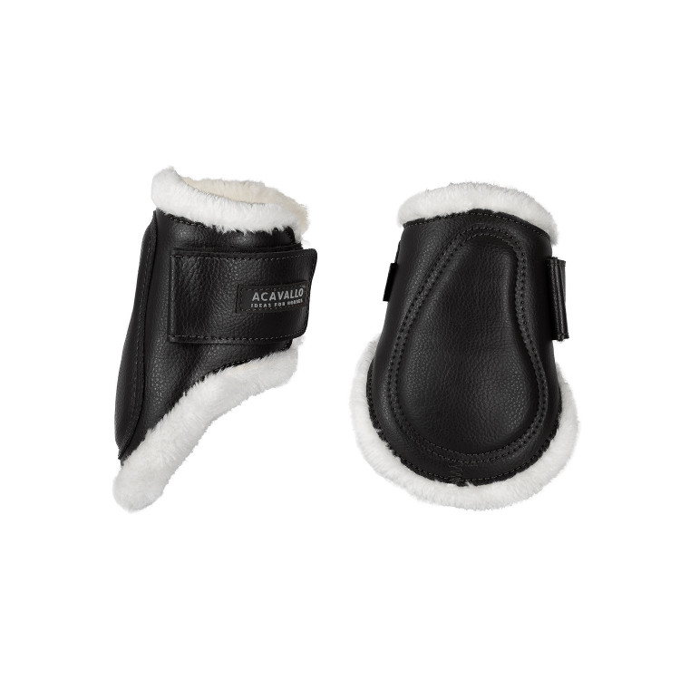 Protectores de menudillo de cuero ecológico con doble velcro Acavallo