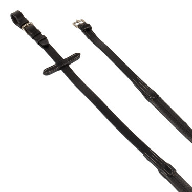 Riendas de cuero y caucho con hebillas plateadas (1,6 cm) Equestro Riendas de cuero y caucho con hebillas plateadas (1,6 cm) Equestro