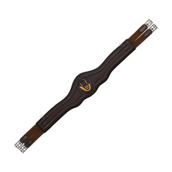 Cinch anatómico de cuero con neopreno grabado y acolchado Equestro Marrón oscuro Marr&amp;amp;amp;oacute;n