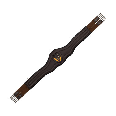 Cinch anatómico de cuero con neopreno grabado y acolchado Equestro Marrón oscuro Marr&amp;amp;amp;oacute;n