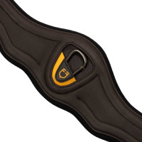Cinch anatómico de cuero con neopreno grabado y acolchado Equestro Marrón oscuro Marr&amp;amp;amp;oacute;n