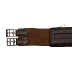 Cinch anatómico de cuero con neopreno grabado y acolchado Equestro Marrón oscuro Marr&amp;amp;amp;oacute;n
