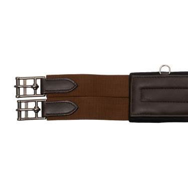 Cinch anatómico de cuero con neopreno grabado y acolchado Equestro Marrón oscuro Marr&amp;amp;amp;oacute;n