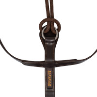 Enrénamiento Thiedemann de cuero italiano y nailon tubular Acavallo Marrón oscuro Marr&amp;amp;amp;oacute;n