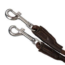 Enrénamiento Thiedemann de cuero italiano y nailon tubular Acavallo Marrón oscuro Marrón Enrénamiento Thiedemann de cuero italiano y nailon tubular Acavallo Marrón oscuro Marrón
