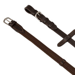 Enrénamiento Thiedemann de cuero italiano y nailon tubular Acavallo Marrón oscuro Marrón Enrénamiento Thiedemann de cuero italiano y nailon tubular Acavallo Marrón oscuro Marrón