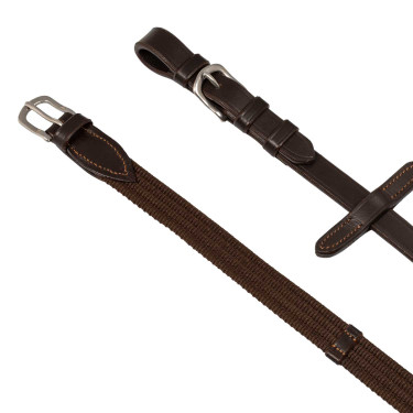 Enrénamiento Thiedemann de cuero italiano y nailon tubular Acavallo Marrón oscuro Marrón Enrénamiento Thiedemann de cuero italiano y nailon tubular Acavallo Marrón oscuro Marrón