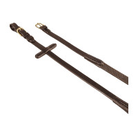 Riendas de cuero italiano y goma 1,9 cm Kris con hebillas de latón Equestro Marrón oscuro Marr&amp;amp;amp;oacute;n