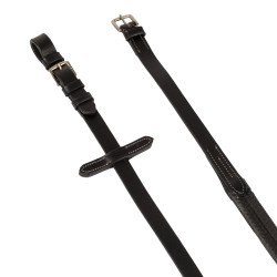 Riendas de cuero y caucho con hebillas plateadas (1,6 cm) Equestro Riendas de cuero y caucho con hebillas plateadas (1,6 cm) Equestro