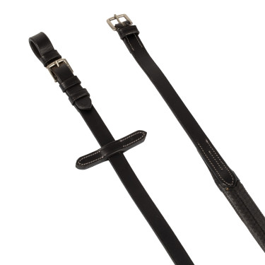 Riendas de cuero y caucho con hebillas plateadas (1,6 cm) Equestro Riendas de cuero y caucho con hebillas plateadas (1,6 cm) Equestro
