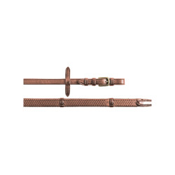 Riendas de goma 5/8" con pasadores de cuero y hebillas de latón Equestro Coñac Marrón