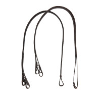 Riendas dobles de doma de cuero Equestro Marrón oscuro Marr&amp;amp;amp;oacute;n