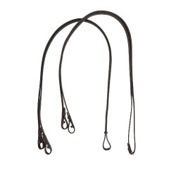 Riendas dobles de doma de cuero Equestro Marrón oscuro Marr&amp;amp;amp;oacute;n
