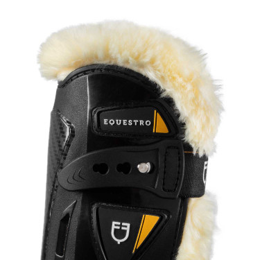 Protectores de borrego sintético con cierre rápido Equestro Protectores de borrego sintético con cierre rápido Equestro