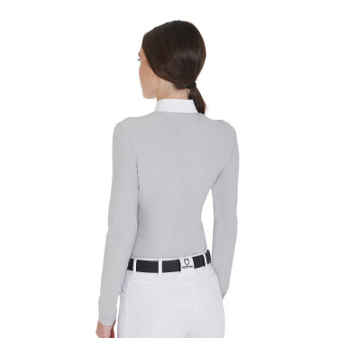 Polo de manga larga de tejido polar técnico para mujer Warm+ Equestro Polo de manga larga de tejido polar técnico para mujer Warm+ Equestro