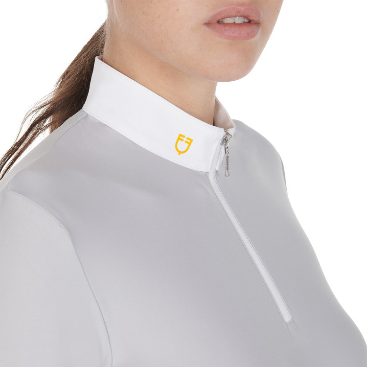 Polo de manga larga de tejido polar técnico para mujer Warm+ Equestro Polo de manga larga de tejido polar técnico para mujer Warm+ Equestro
