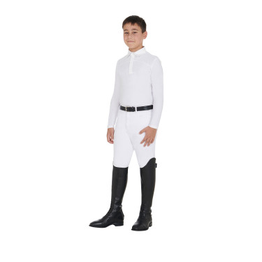 Polo de concurso para niño de manga larga con botones Equestro Polo de concurso para niño de manga larga con botones Equestro
