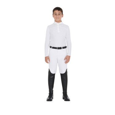 Polo de concurso para niño de manga larga con botones Equestro Polo de concurso para niño de manga larga con botones Equestro