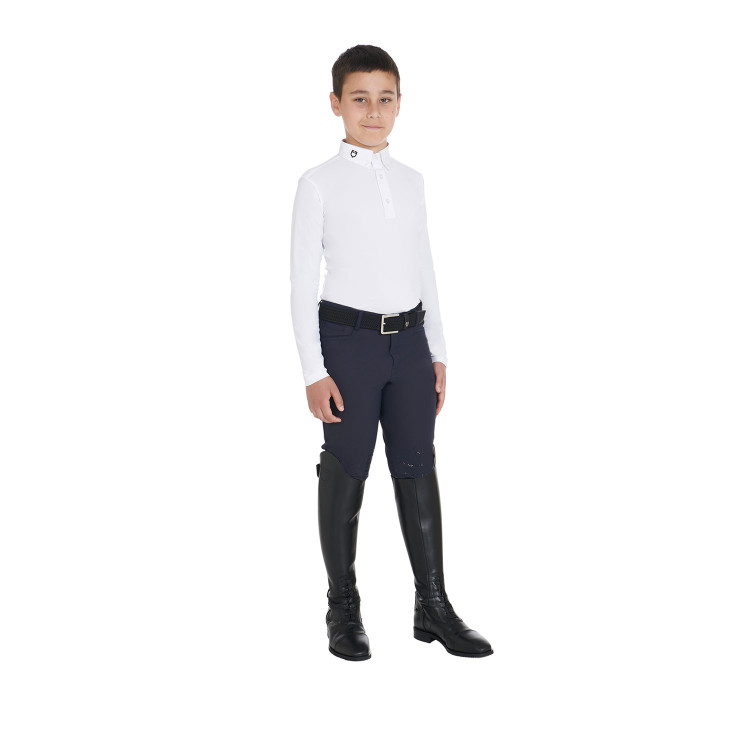 Polo de concurso para niño entallado de manga larga con 3 botones Avetis Equestro Polo de concurso para niño entallado de manga larga con 3 botones Avetis Equestro