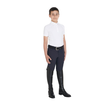 Polo de concurso para niño entallado de manga corta con 4 botones Equestro Polo de concurso para niño entallado de manga corta con 4 botones Equestro