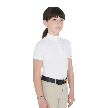 Polo de concurso transpirable para niña entallado de manga corta Clara Equestro Polo de concurso transpirable para niña entallado de manga corta Clara Equestro