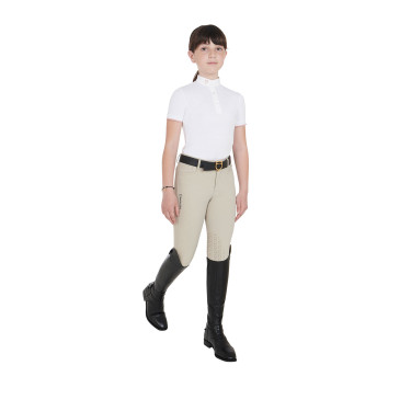 Polo de concurso transpirable para niña entallado de manga corta Clara Equestro Polo de concurso transpirable para niña entallado de manga corta Clara Equestro