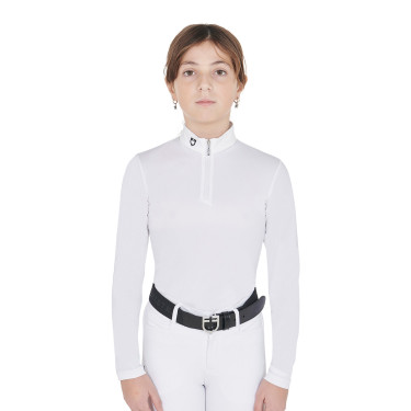 Polo de competición para niña entallado de manga larga con protección UV y cremallera Anahid Equestro Polo de competición para niña entallado de manga larga con protección UV y cremallera Anahid Equestro