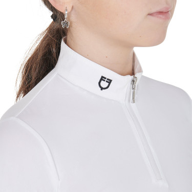 Polo de competición para niña entallado de manga larga con protección UV y cremallera Anahid Equestro Polo de competición para niña entallado de manga larga con protección UV y cremallera Anahid Equestro